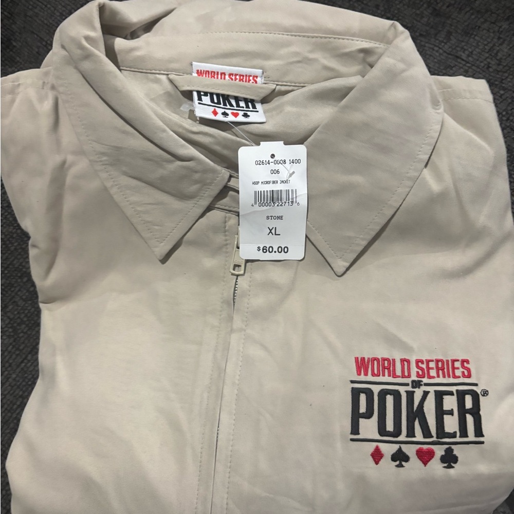 Lightweight NWT World Series of Poker Beige spring Jacket